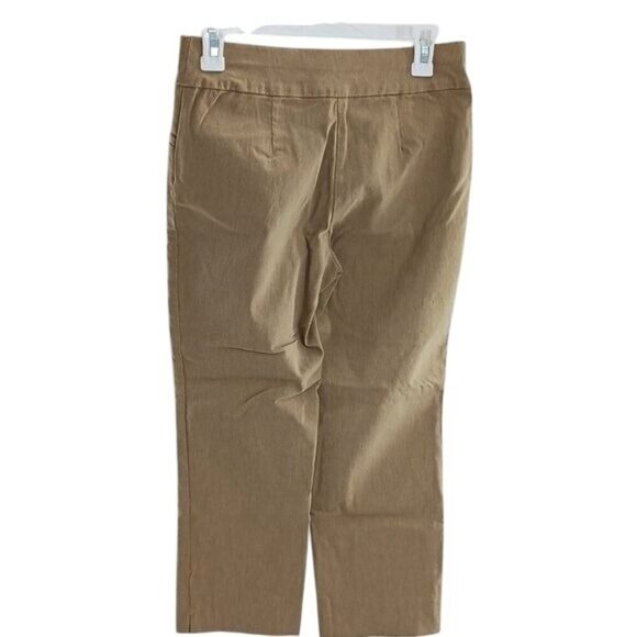 Talbots Womens 4P Pants Brown Stretch Cropped Career Work Trousers Pull On - Picture 4 of 6